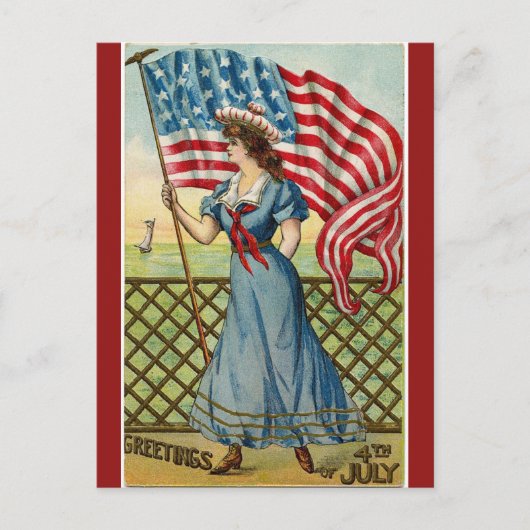  zeemansmeisje vierde juli briefkaart (Voorkant)