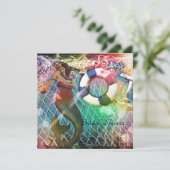  zeemansstrand vrijgezellenfeest kaart (Staand voorkant)