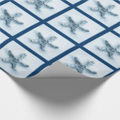 zeemansvis in blauwe tongen cadeaupapier (Hoek)