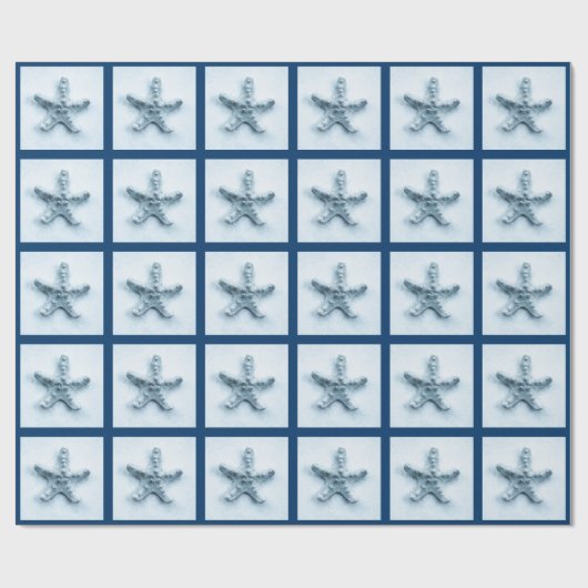 zeemansvis in blauwe tongen cadeaupapier (Vlak)