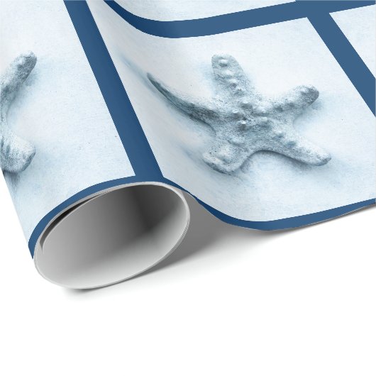 zeemansvis in blauwe tongen cadeaupapier (Rol Hoek)