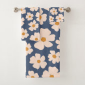 Zeemblauw en beige badhanddoekset bad handdoek (Insitu)