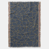 Zeemblauw en goudgeometrisch deken (Voorkant Verticaal)