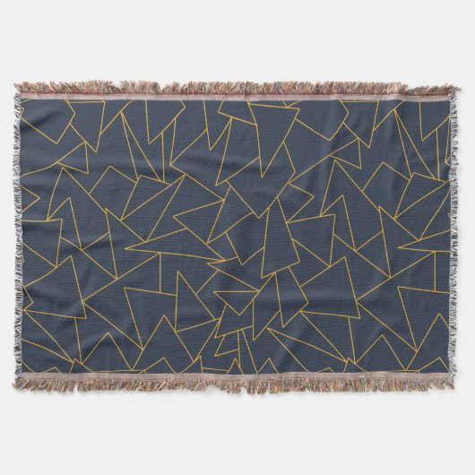 Zeemblauw en goudgeometrisch deken (Voorkant)