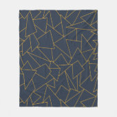 Zeemblauw en goudgeometrisch fleece deken (Voorkant)