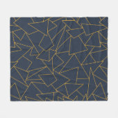 Zeemblauw en goudgeometrisch fleece deken (Voorkant (Horizontaal))