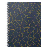 Zeemblauw en goudgeometrisch notitieboek (Voorkant)