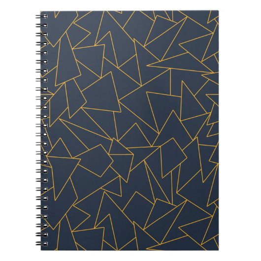 Zeemblauw en goudgeometrisch notitieboek (Voorkant)