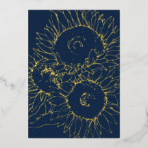 Zeemblauw en goudzonnebloemen bruiloft