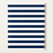 Zeemblauw en witte strepen Nautische planner (Achterkant)