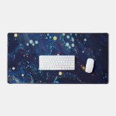 Zeemblauw middernachtzwaluw abstract sterrenstelse bureaumat (Keyboard & Muis)