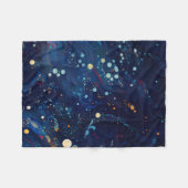 Zeemblauw middernachtzwaluw abstract sterrenstelse fleece deken (Voorkant (Horizontaal))