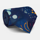 Zeemblauw middernachtzwaluw abstract sterrenstelse stropdas (Opgerold)