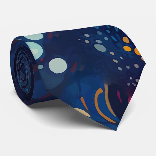 Zeemblauw middernachtzwaluw abstract sterrenstelse stropdas (Opgerold)