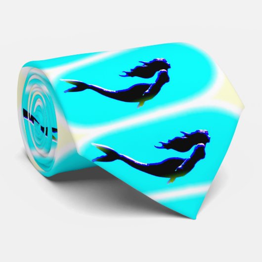 zeemeerblauw zwemmen stropdas (Opgerold)