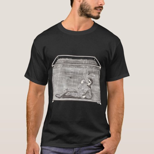 Zeemeerman en vis in aquarium t-shirt (Voorkant)