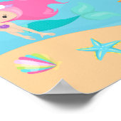 Zeemeermeisje Aangepaste kinderen Verjaardag Poster (Hoek)