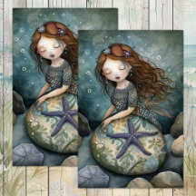 ZEEMEERMEISJE DECOUPAGE VLOEIPAPIER