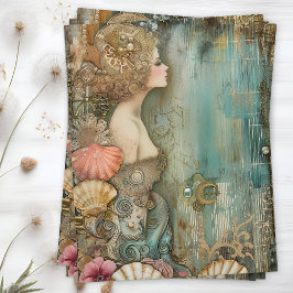 ZEEMEERMEISJE DECOUPAGE VLOEIPAPIER TISSUEPAPIER