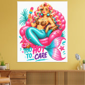 #Zeemeermin -100% Aanpasbaar Omwikkeld Canvas (Gla Afdruk (Insitu (Woonkamer))