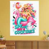Zeemeermin -100% Aanpasbaar Omwikkeld Canvas (Glan Afdruk (Insitu (Woonkamer))