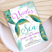 Zeemeermin 10th Birthday Girl Pink Blauwgroen Onde Kaart