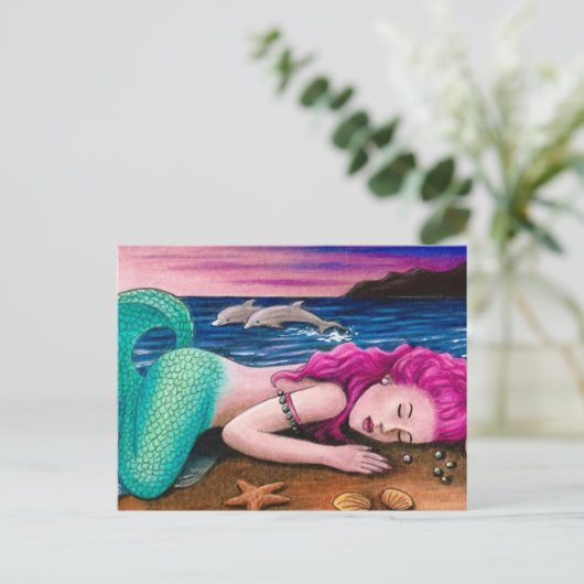 zeemeermin 12 briefkaart (Staand voorkant)