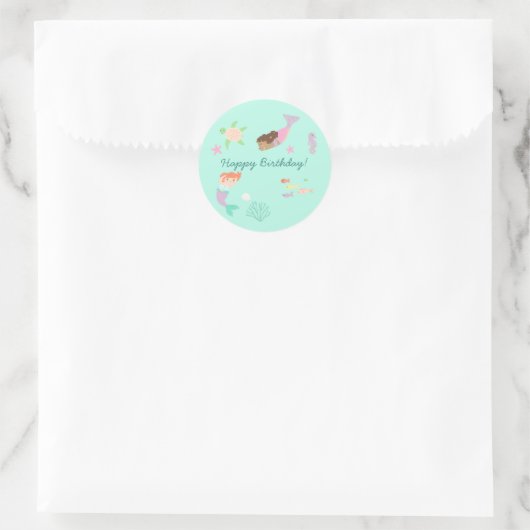 Zeemeermin 1,5" Ronde Sticker (Tas)