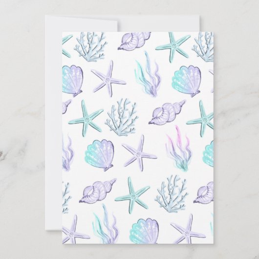 Zeemeermin 1 verjaardag onder Zee Zeemeermin Kaart (Achterkant)