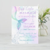 Zeemeermin 1 verjaardag onder Zee Zeemeermin Kaart (Staand voorkant)