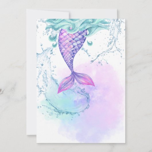 Zeemeermin 1 verjaardag onder Zee Zeemeermin Kaart (Achterkant)