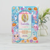 Zeemeermin 1e Feestfoto onder het zee Kaart (Staand voorkant)