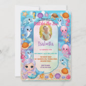 Zeemeermin 1e Feestfoto onder het zee Kaart (Voorkant)