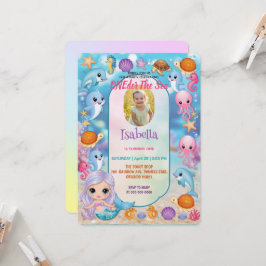 Zeemeermin 1e Feestfoto onder het zee Kaart