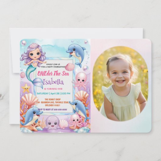 Zeemeermin 1e foto onder het zee kaart (Voorkant)