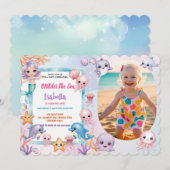 Zeemeermin 1e foto Oneder Ocean verjaardag Kaart (Voorkant / Achterkant)