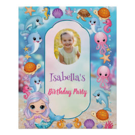 Zeemeermin 1e foto Oneder Ocean verjaardag Perfect Poster