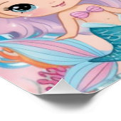 Zeemeermin 1e foto Oneder Ocean verjaardag Perfect Poster (Hoek)