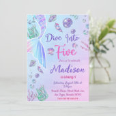 Zeemeermin 1e Verjaardag Duik De Vijf Partij Kaart (Staand voorkant)