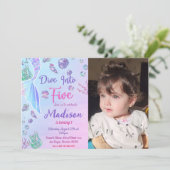 Zeemeermin 1e Verjaardag Duik De Vijf Partij Kaart (Staand voorkant)