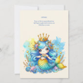 Zeemeermin 1e verjaardag of LEFTFTIJDIGE LEEFTIJD  Kaart (Achterkant)