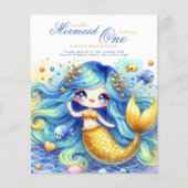 Zeemeermin 1e verjaardag of LEUFTIJD AANPASSEN Tur (Voorkant)