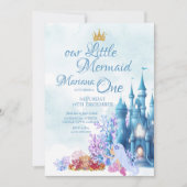 Zeemeermin 1e verjaardag onder het zee kasteel kaart (Voorkant)