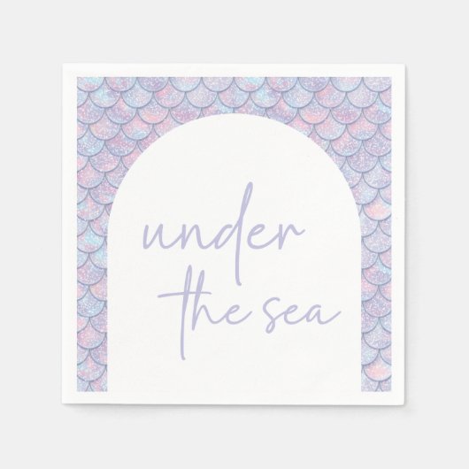Zeemeermin 1e Verjaardag onder het Zee Party Servet (Voorkant)