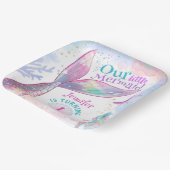 Zeemeermin 1e Verjaardag onder het Zee Roze Zeemee Papieren Bordje (Gebogen)