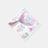 Zeemeermin 1e Verjaardag onder het Zee Roze Zeemee Servet (Hoek)