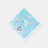 Zeemeermin 1e Verjaardag ONEder het zee Blue Budge Servet (Hoek)