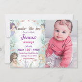 Zeemeermin 1e Verjaardag ONEder Het Zee Feest Invi Kaart (Voorkant)