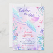 Zeemeermin 1e Verjaardag Oneder Het Zee Feest Kaart (Voorkant)