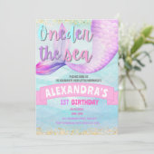 Zeemeermin 1e Verjaardag Oneder het Zee Kaart (Staand voorkant)